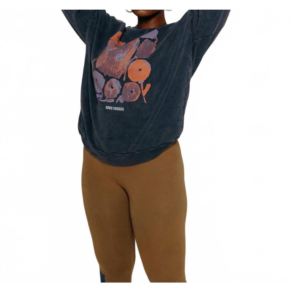 NEW BOBO CHOSES dahlia relaxed sweatshirt in navy blue